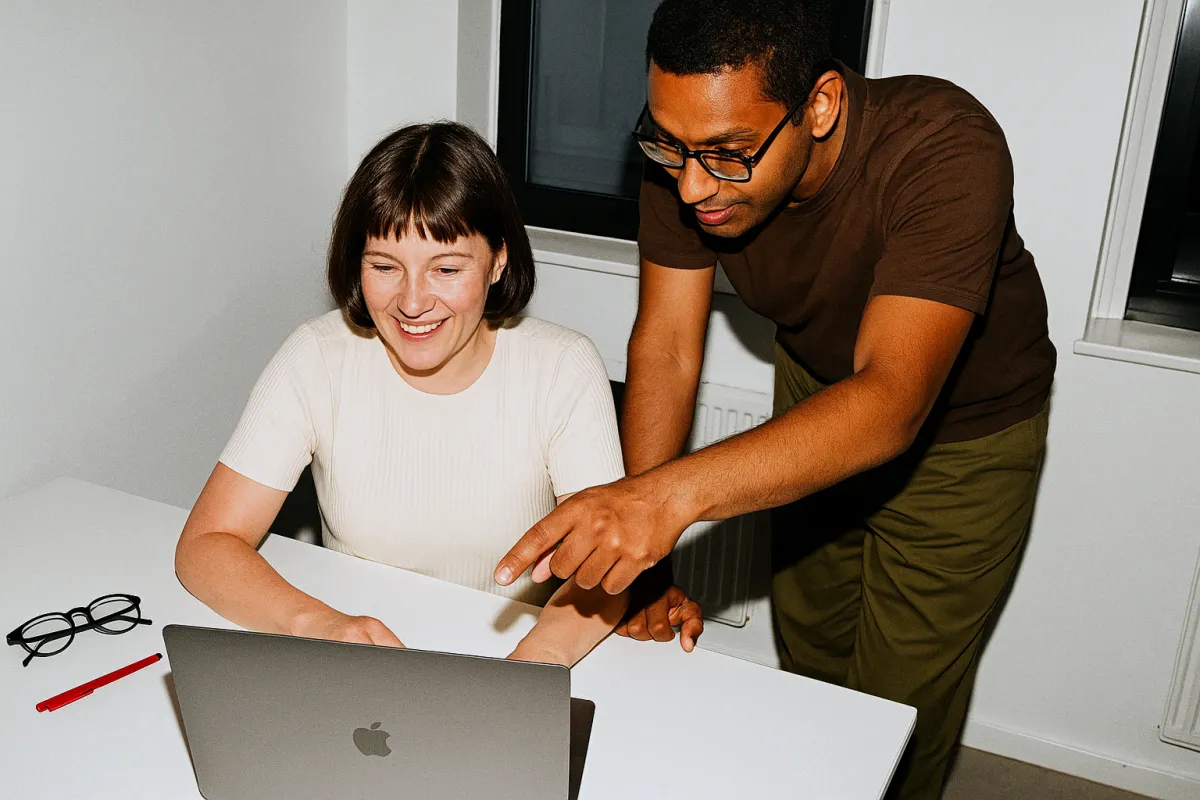 Equipe de atendimento com clientes satisfeitos